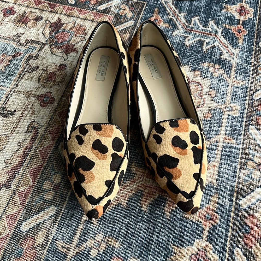Cole haan Leopard calf hair pointed flats size 8.5